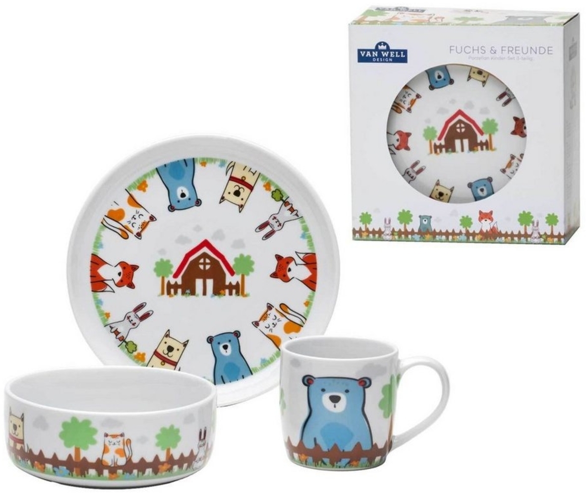 Van Well Kindergeschirr Set 3-teilig Fuchs und Freunde Bild 1