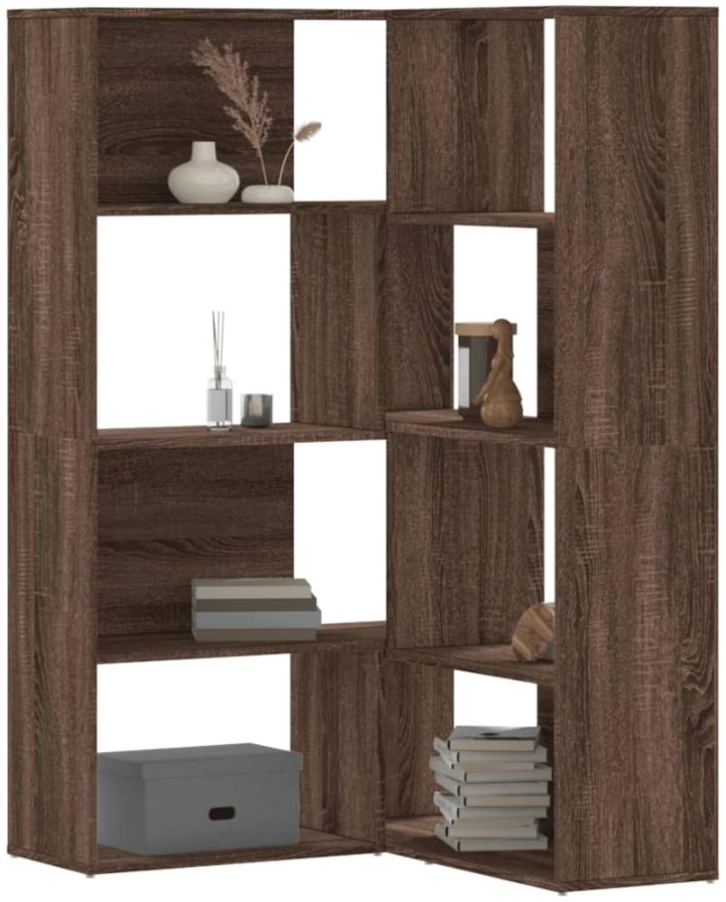 vidaXL Eck-Bücherregal 4 Etagen Eichen-Optik 85x85x140cm Holzwerkstoff 3307816 Bild 1