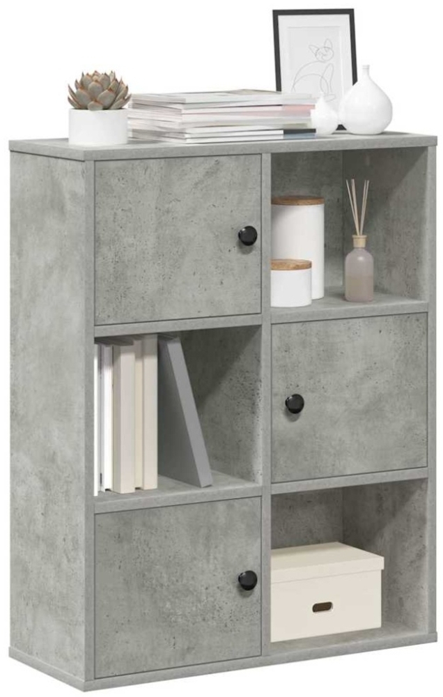 vidaXL Bücherregal Betongrau 60x24x76,5 cm Holzwerkstoff 860385 Bild 1