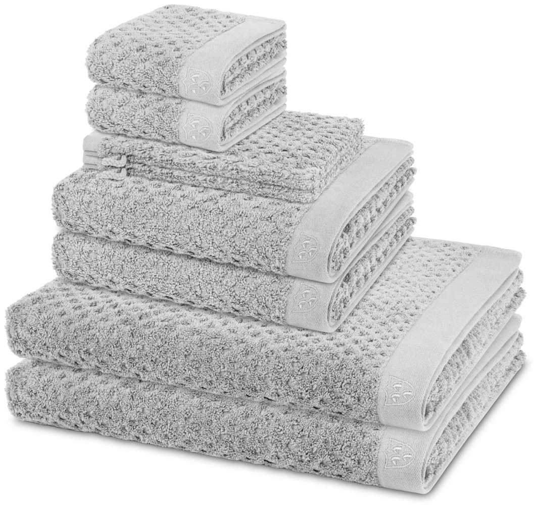 Ross Harmony 8 tlg. Frottier-Set - 2 X Handtuch (50 X 100cm), 2 X Duschtuch (70 X 140cm), 2 X Gästetuch (30 X 50cm), 2 X Waschhandschuh (16 X 22cm) - 520 - Kiesel Bild 1