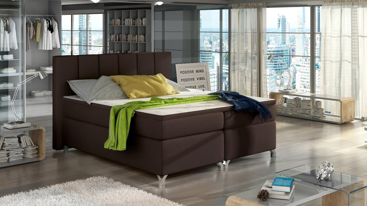 Wohnideebilder Basilio 140X200 Braun Boxspringbett BBO_12_1.4 Bild 1