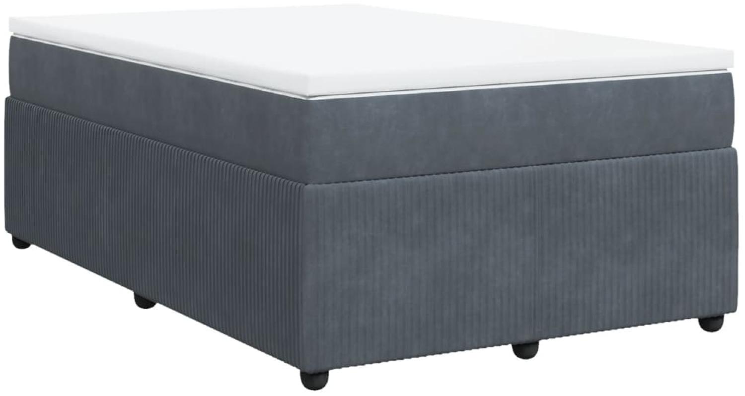 vidaXL Boxspringbett mit Matratze Dunkelgrau 120x190 cm Samt 3285627 Bild 1