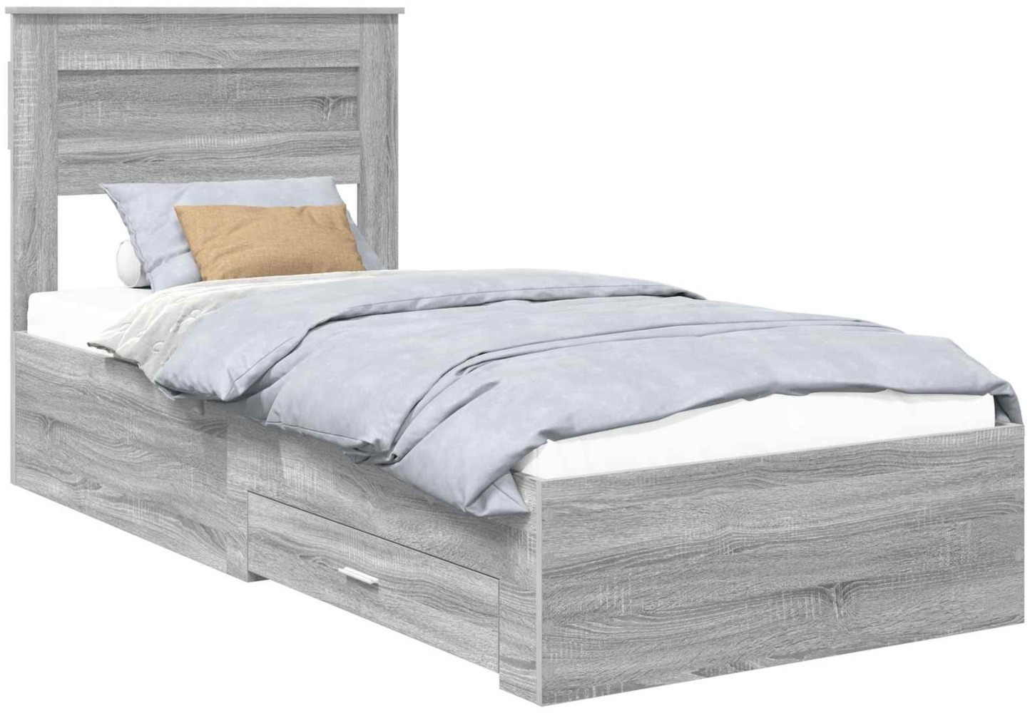 vidaXL Bettrahmen mit Schubladen mit Kopfteil Holzwerkstoff 3410024 Bild 1