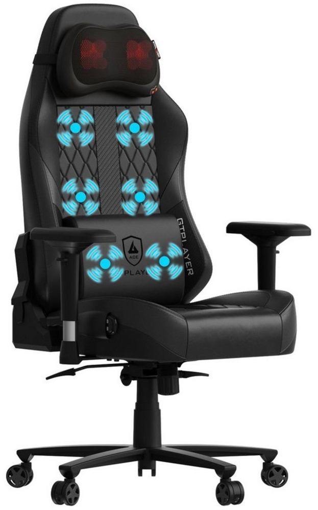 GTPLAYER Gaming-Stuhl mit Massage, Gamer Stuhl mit Taschenfederkissen Fußstütze, Ergonomischer Gaming Sessel Bürostuhl 4D Armlehnen Bild 1
