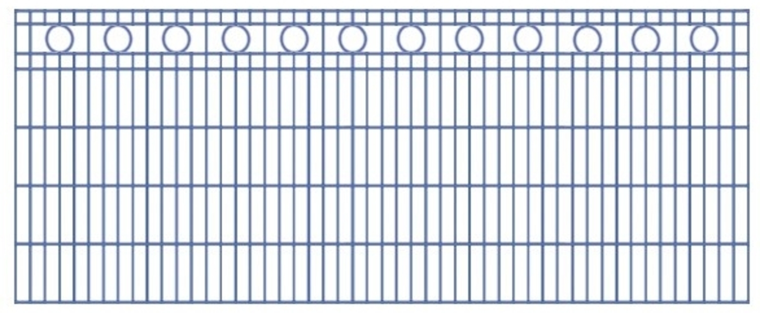Schmuckzaun / Doppelstabmattenzaun Kreis-Dekor Komplett-Set mit Abdeckleisten / Anthrazit / 101cm hoch / 57,5m lang Bild 1