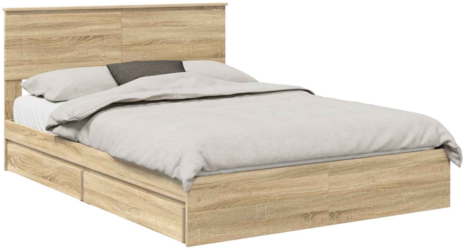 vidaXL Aufbewahrungsbett Sonoma-Eiche 160x200 cm Holzwerkstoff 3408440 Bild 1