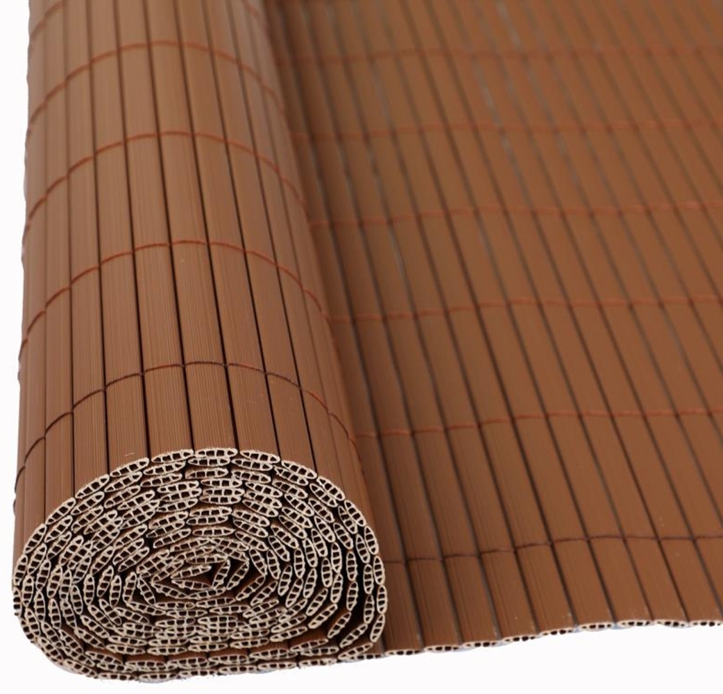 PVC Sichtschutzmatte Sichtschutzzaun Sichtschutz für Zaun Balkon braun 1,4x3 m Bild 1