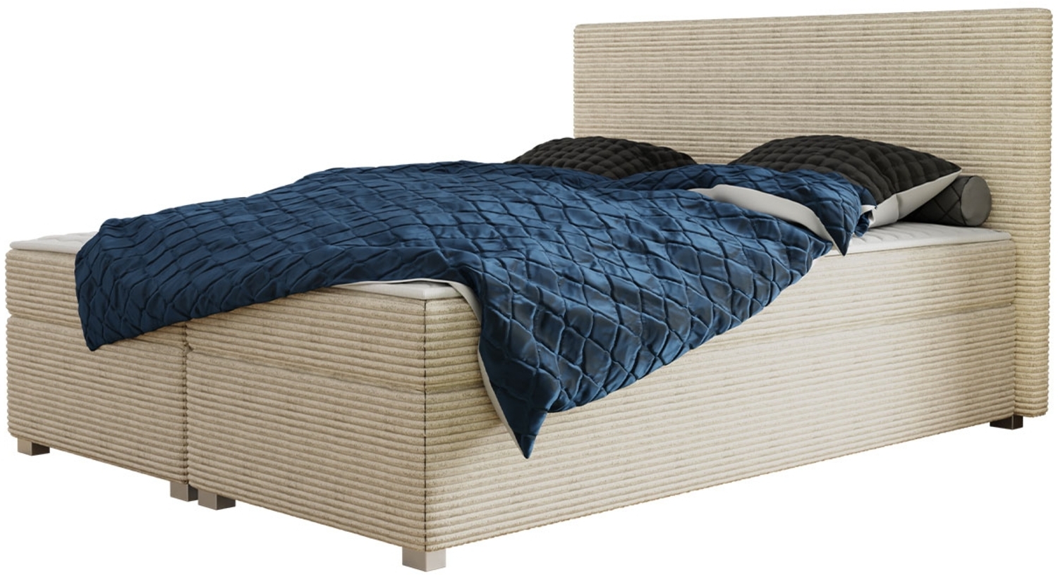 mirjan24 Boxspringbett Retyk Cord (Farbe: Poso Größe: x 200 cm), beige, 140 x 200 cm Bild 1