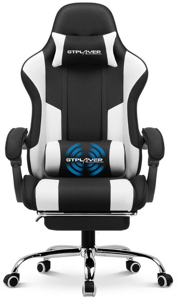 GTPLAYER Gaming-Stuhl Bürostuhl mit Massagefunktion, Fußstütze, Kopfstütze (Packung), Ergonomischer Gamer Stuhl Maximale Belastung 150 kg, 360° drehbar Bild 1