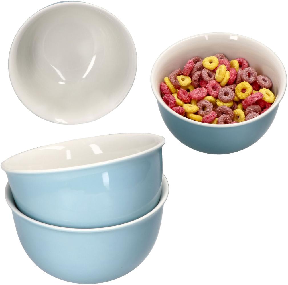 4er Set Nordic Blau Doppio Bowl-Schalen 450ml Müsli Salat Chips Dessertschüssel Bild 1