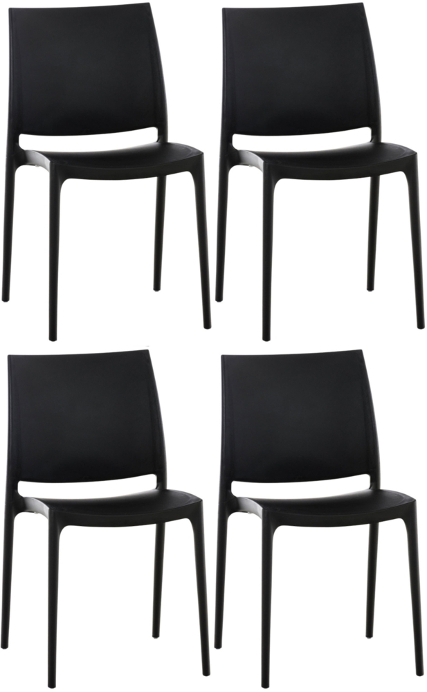 CLP 4er Set Stapelstühle Maya bis zu 130 kg belastbar,schwarz Bild 1