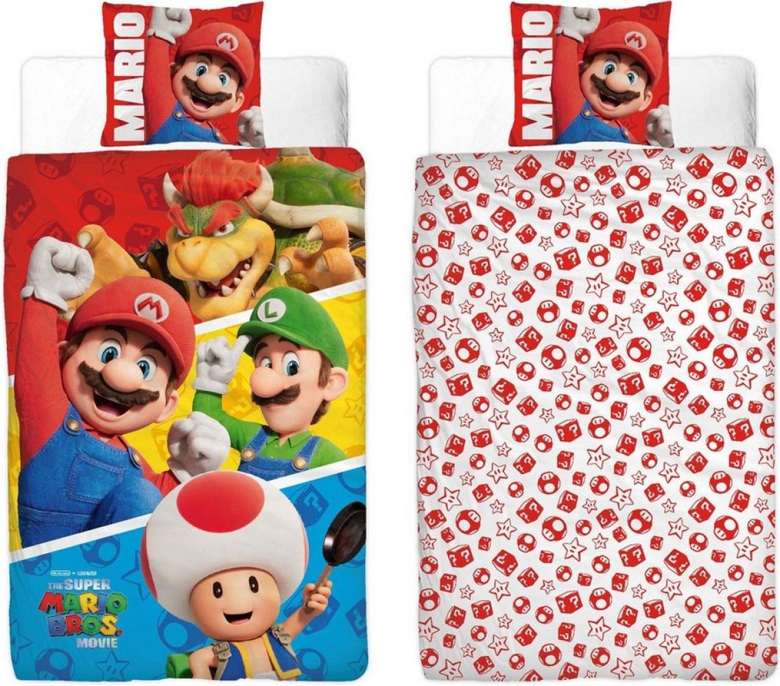 Super Mario Bettwäsche 100% Polyester Bettbezug 140x200 cm und Kissenbezug 60x70 cm Bild 1