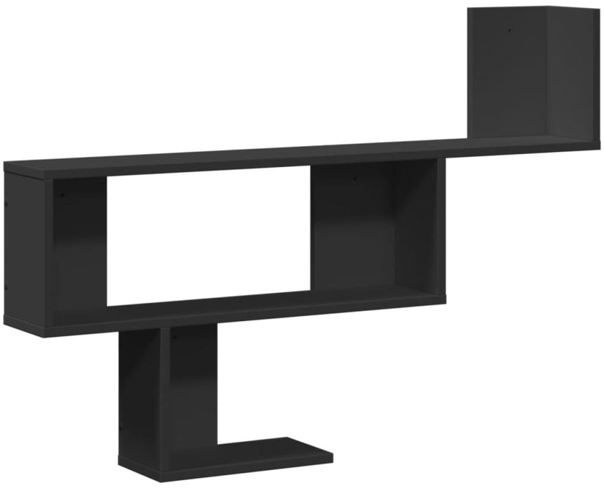 vidaXL Wandregal Schwarz 100x15x70 cm Holzwerkstoff 853192 Bild 1