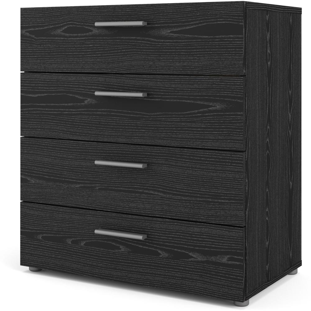 Petra Kommode 4 Schubladen Schwarz Sideboard Nachttisch Schlafzimmer Schrank Bild 1