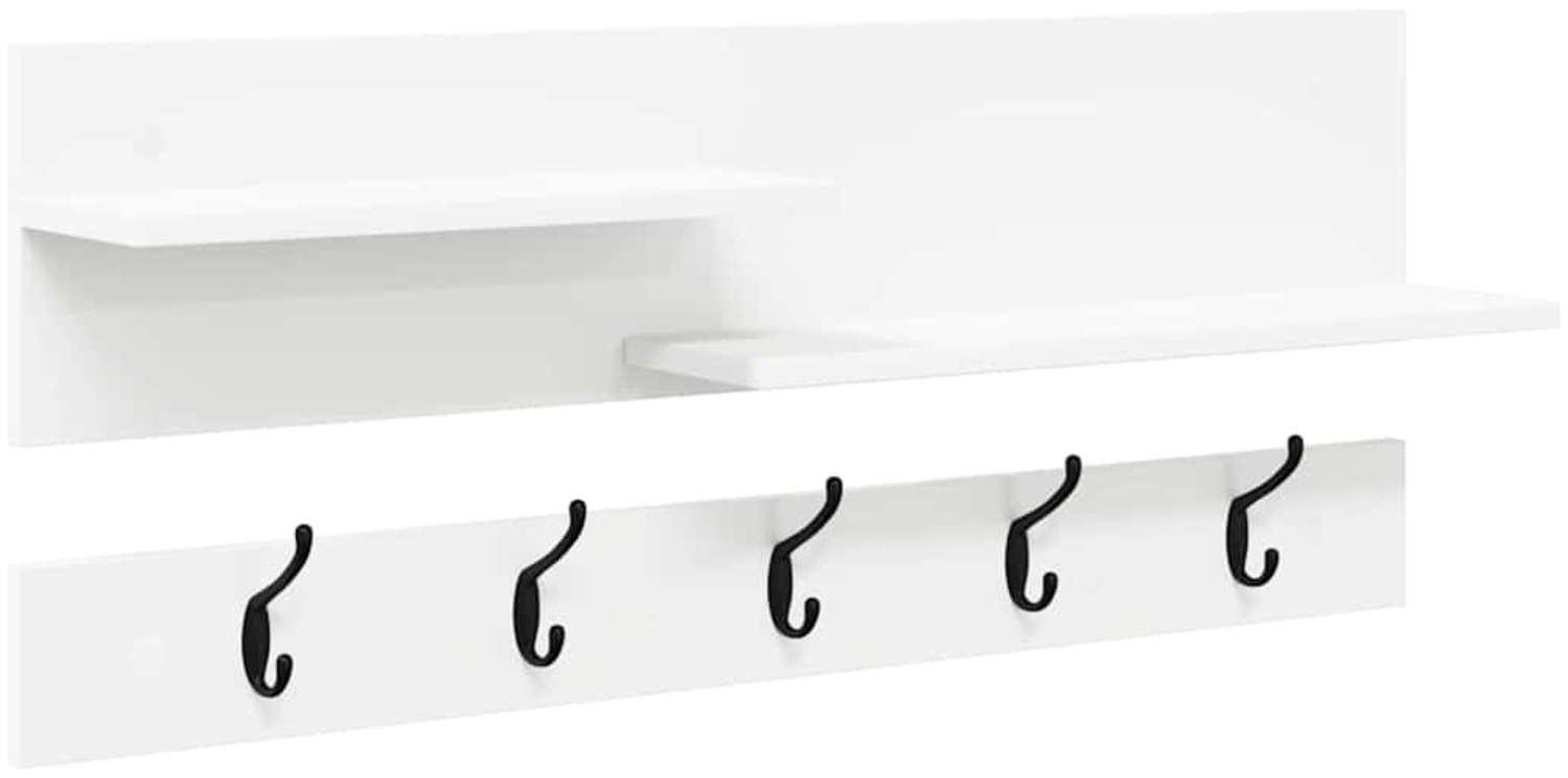 vidaXL Wandmontierter Kleiderständer mit Regal Weiß 90 x 15 x 36 cm 874419 Bild 1