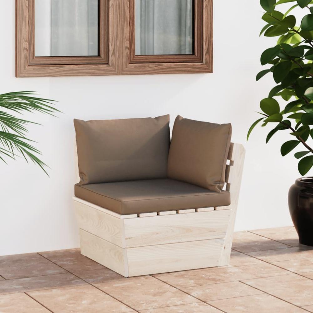 vidaXL Garten-Paletten-Ecksofa mit Kissen Imprägniertes Fichtenholz 3063356 Bild 1