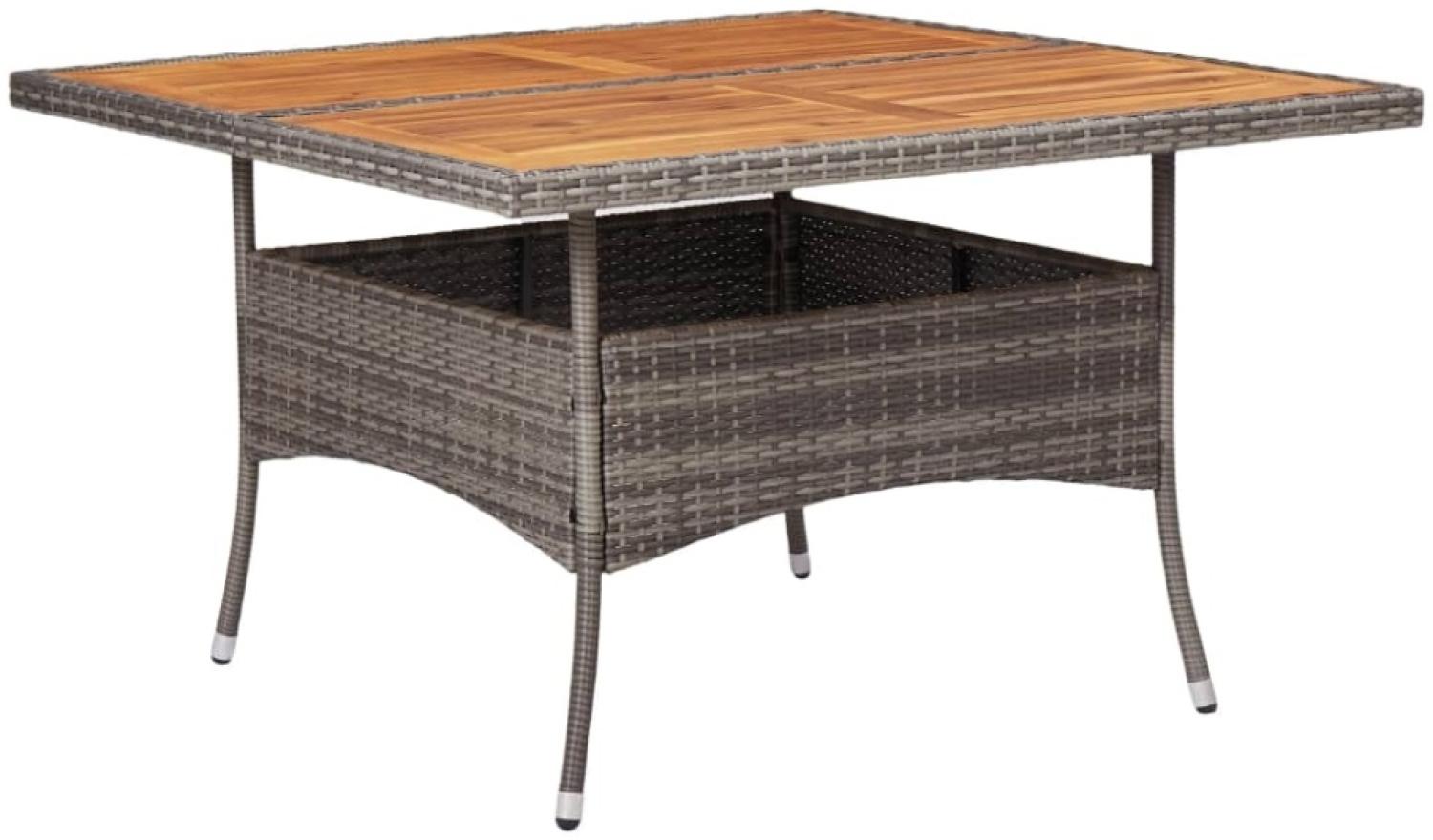 vidaXL Garten-Esstisch Grau Poly Rattan und Massivholz Akazie 46188 Bild 1