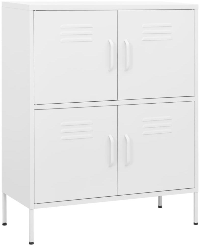 vidaXL Lagerschrank Weiß 80x35x101,5 cm Stahl Bild 1