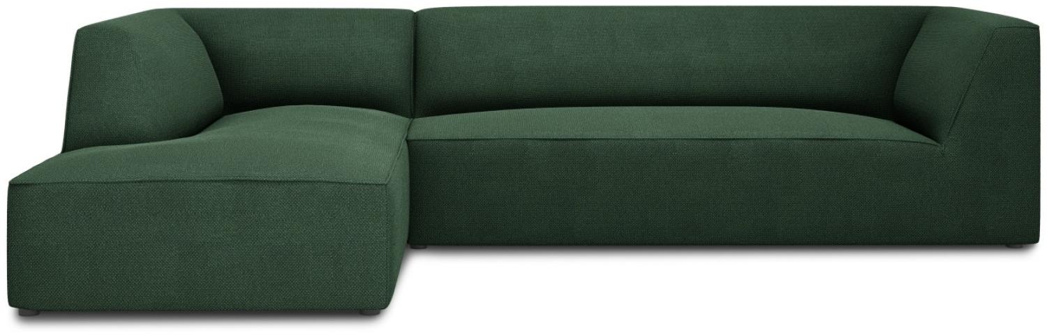 Micadoni 4-Sitzer Modular Ecke links Sofa Ruby | Bezug Green | Beinfarbe Black Plastic Bild 1