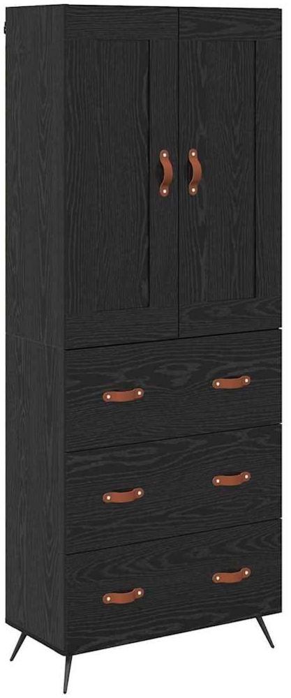 vidaXL Highboard Schwarz Eichen-Optik 69,5 x 34 x 180 cm Holzwerkstoff 3416252 Bild 1