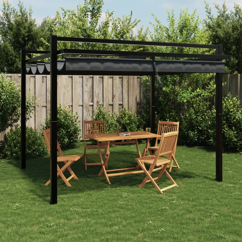 vidaXL Gartenpavillon mit Ausziehbarem Dach Anthrazit 3x3 m Aluminium 4003969 Bild 1