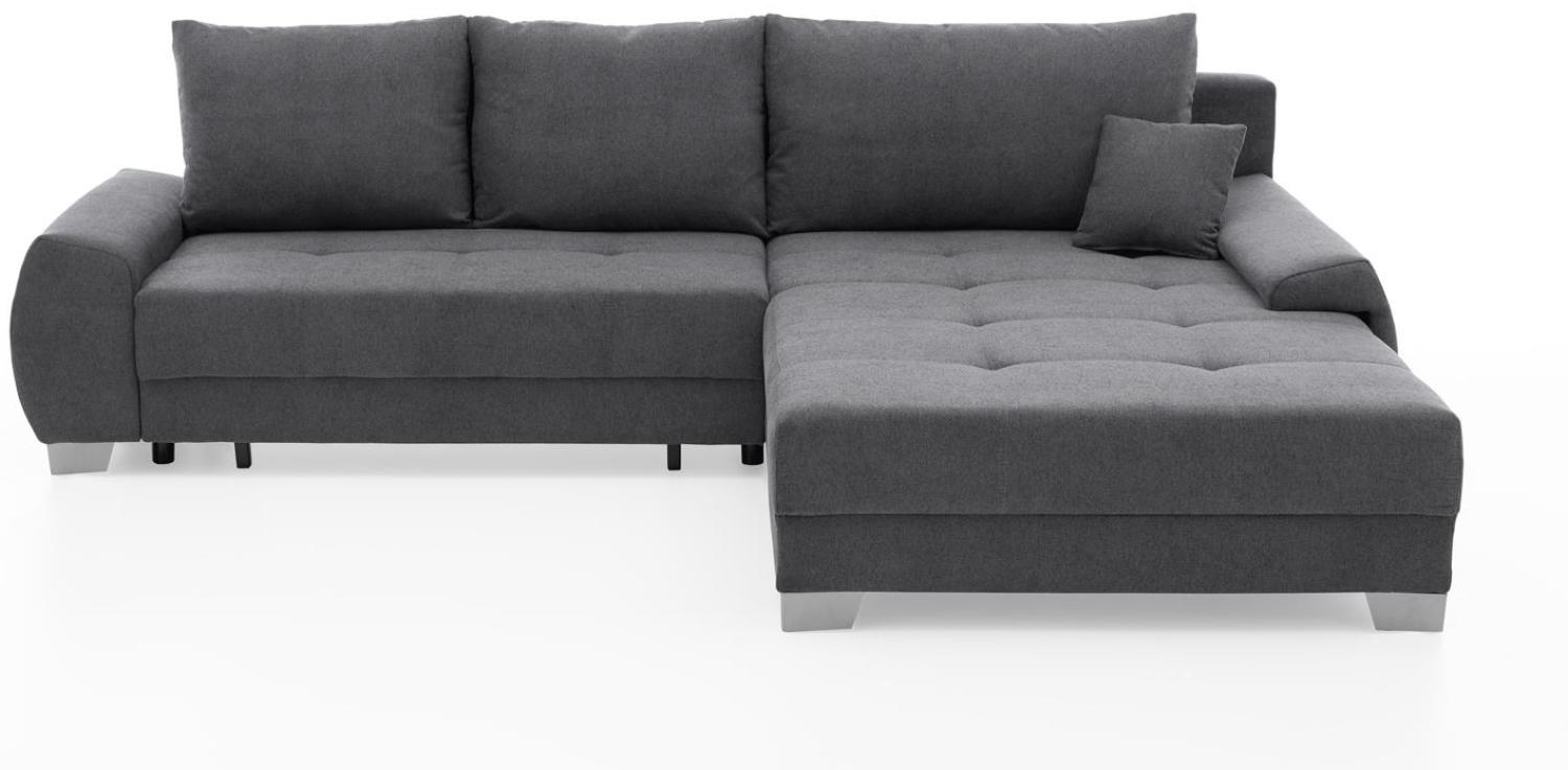 Ecksofa INDIGO anthrazit Bettfunktion und Bettkasten 290x190 Bild 1