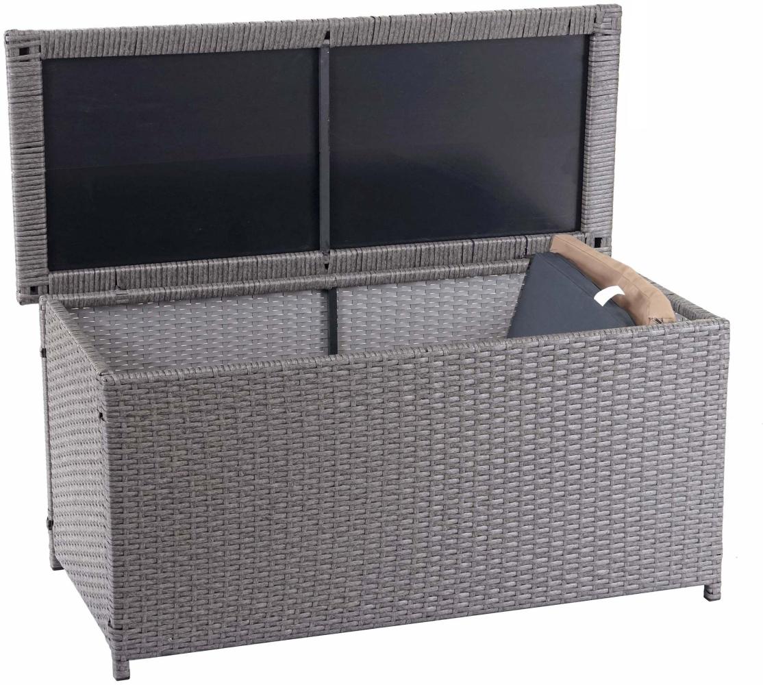 Poly-Rattan Kissenbox HWC-D88, Gartentruhe Auflagenbox Truhe ~ Basic grau, 63x135x52cm 320l Bild 1