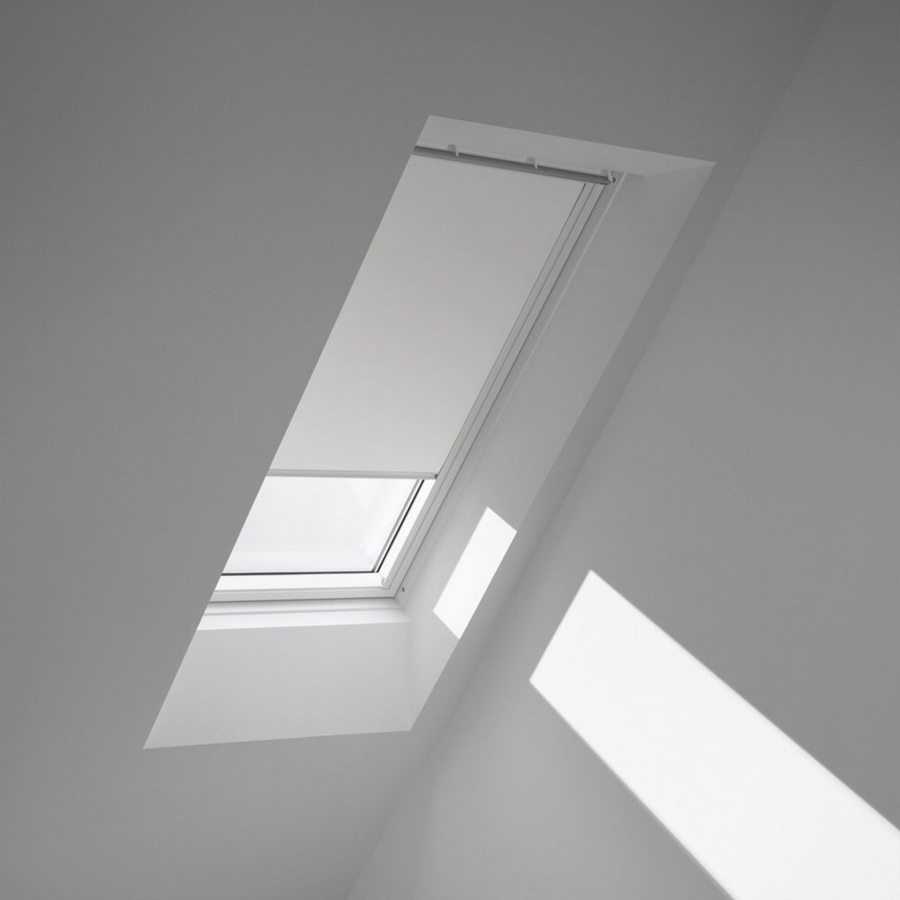 Verdunklungsrollo DKL SK10 1025SWL, VELUX, verdunkelnd, ohne Bohren, in Führungsschienen, VELUX »Pick & Click!«, weiße Führungsschienen & Griffleiste Bild 1