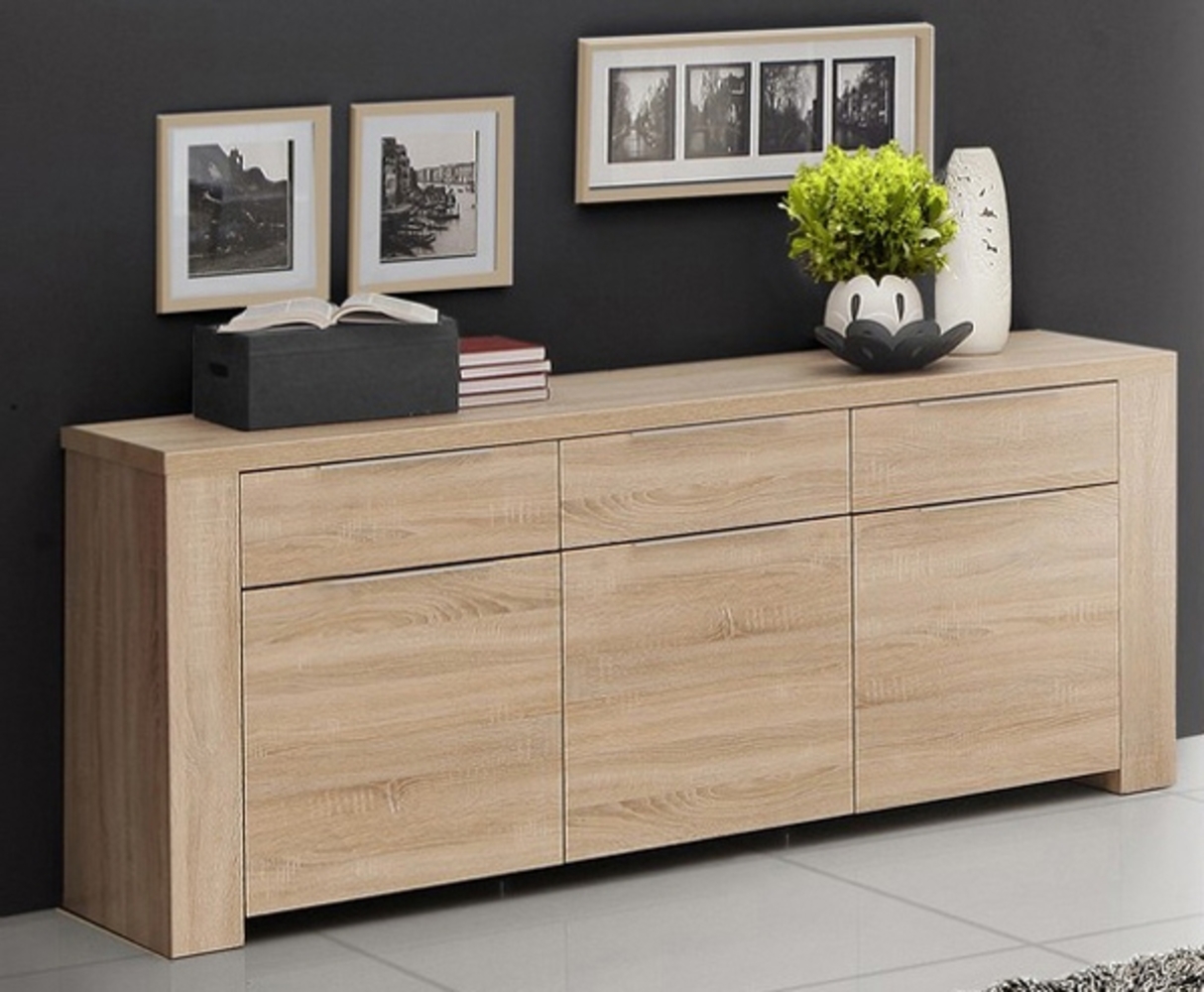 Sideboard Kommode Anrichte 3-trg Wohnzimmer sonoma eiche 188cm Bild 1