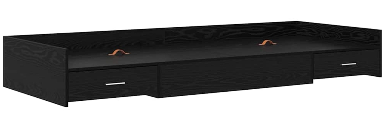 vidaXL Bettrahmen Schwarz Eichen-Optik 100 x 200 cm Holzwerkstoff 3335222 Bild 1