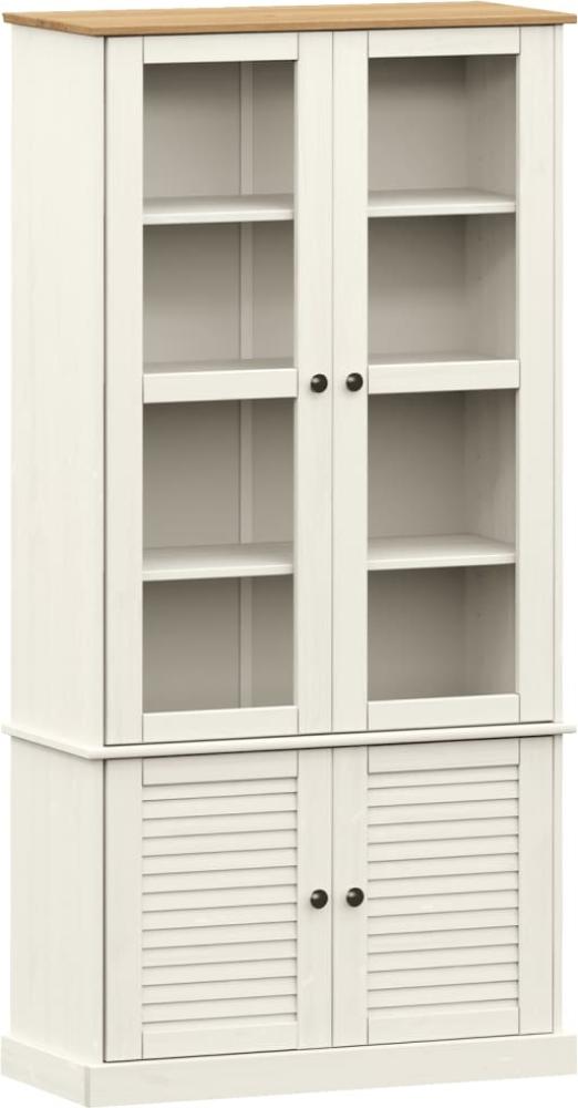 vidaXL Vitrine VIGO Weiß 85x35x170 cm Massivholz Kiefer 353194 Bild 1