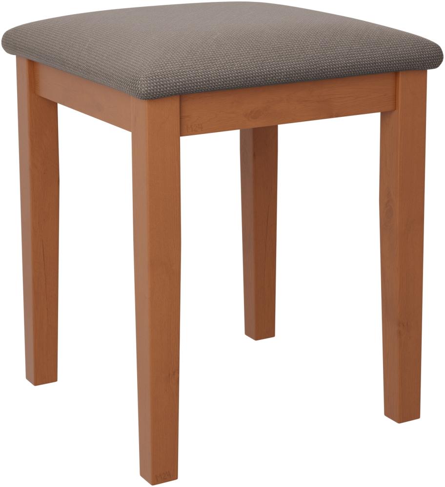 Hocker T3, Schemel bis 120 kg, aus Buchenholz, 36x36x47 cm (Stoff: Hygge D20, Holzfarbe: Erle) Bild 1