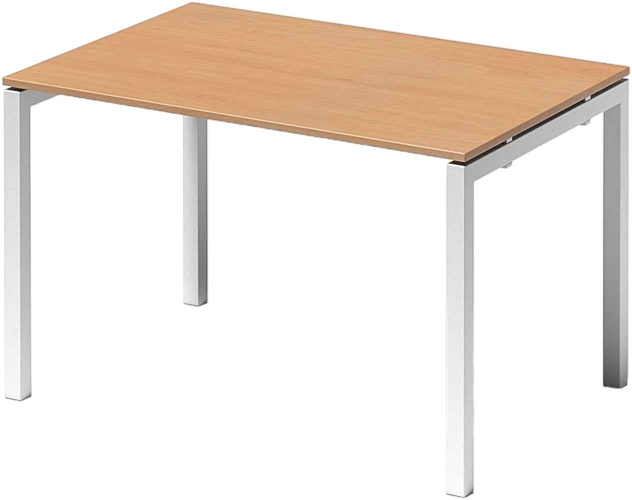 Bisley Cito Schreibtisch 120x80 cm, Tischplatte in Buche, U-Gestell in Weiß - Bürotisch & Computertisch, PC Tisch für's Büro, Arbeitshöhe: 74 cm, DUF1208-BC-396 Bild 1