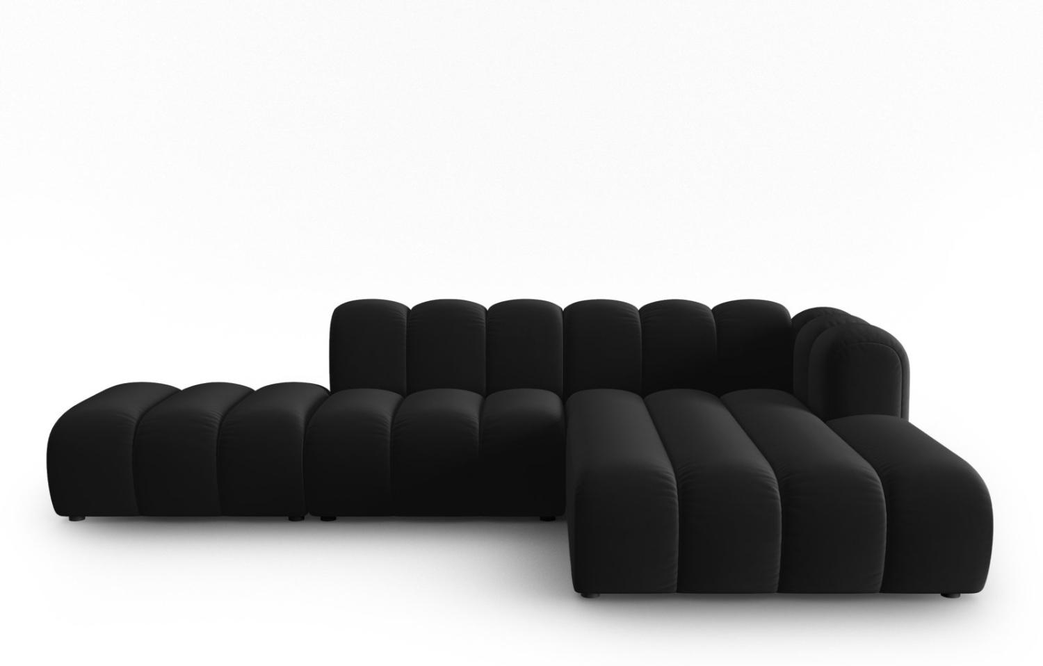 Micadoni Modulares Ecksofa offen Lupine 5-Sitzer Rechts Samtstoff Schwarz Bild 1