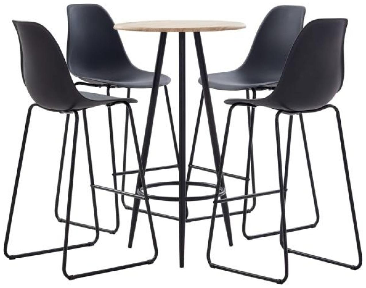 vidaXL 5-tlg. Bar-Set Kunststoff Schwarz [279807] Bild 1