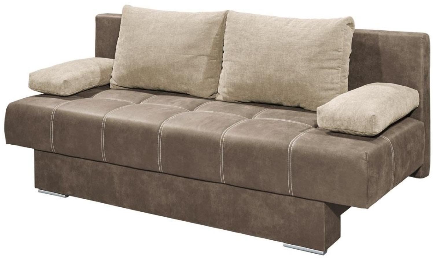 Bega Schlafsofa SUSANNE Sofa braun beige Bettkasten 196x92 Bild 1
