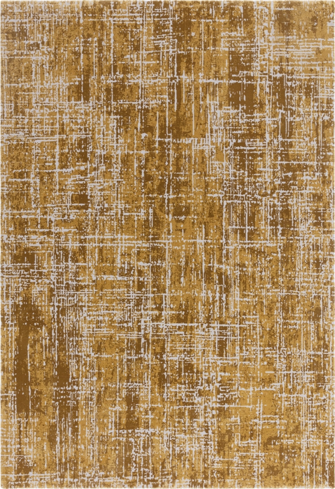 Velours-Bodenteppich Weich | Teppichboden Langlebig | Designerteppich Strukturiert | Geometrisches Muster | Senfgelb 160x230 cm 13mm Gesamthöhe | TIBER-Rom von Kadima Design Bild 1