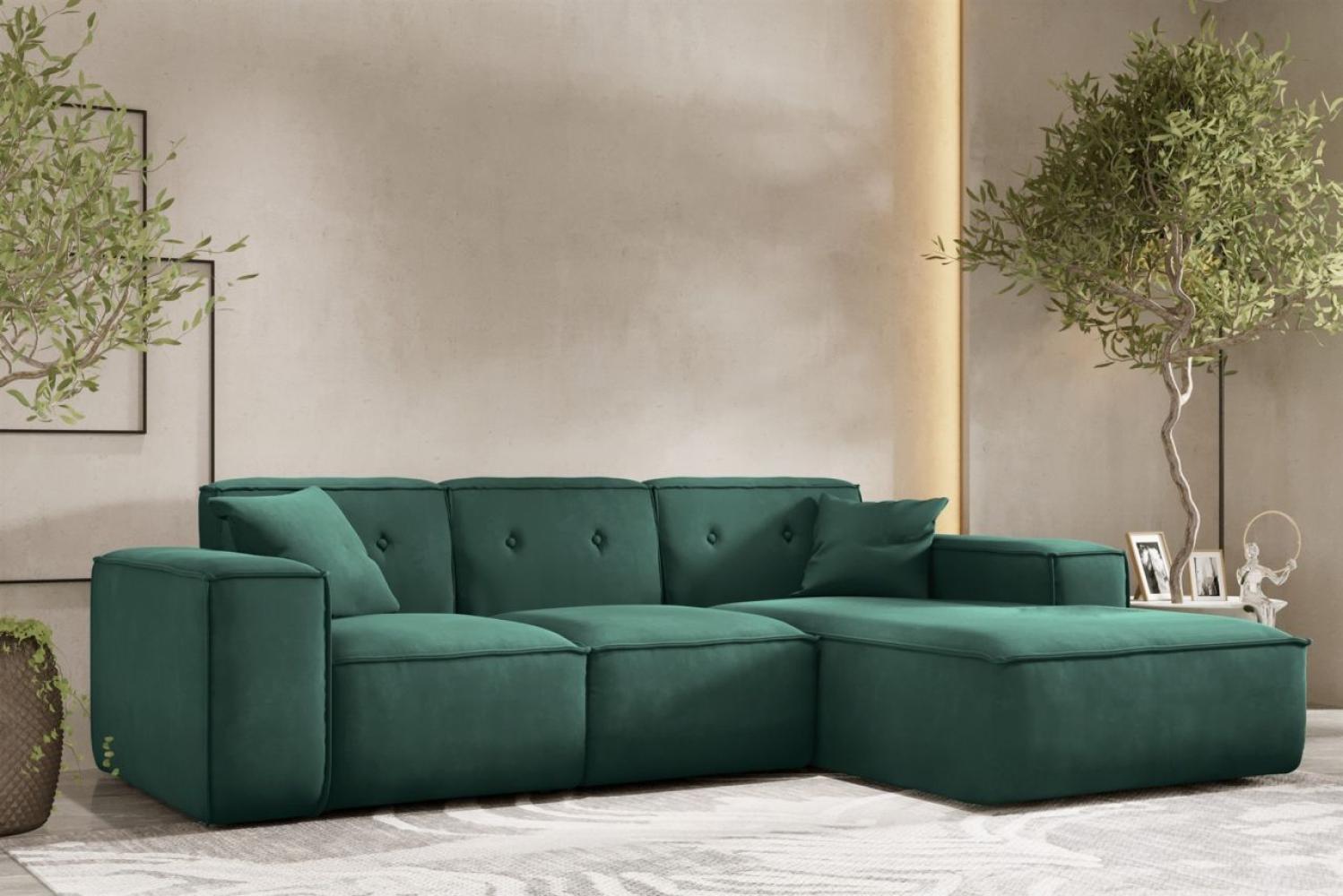 Ecksofa Designersofa CESINA Stoff Opera Velvet Grün Ottomane Rechts Bild 1