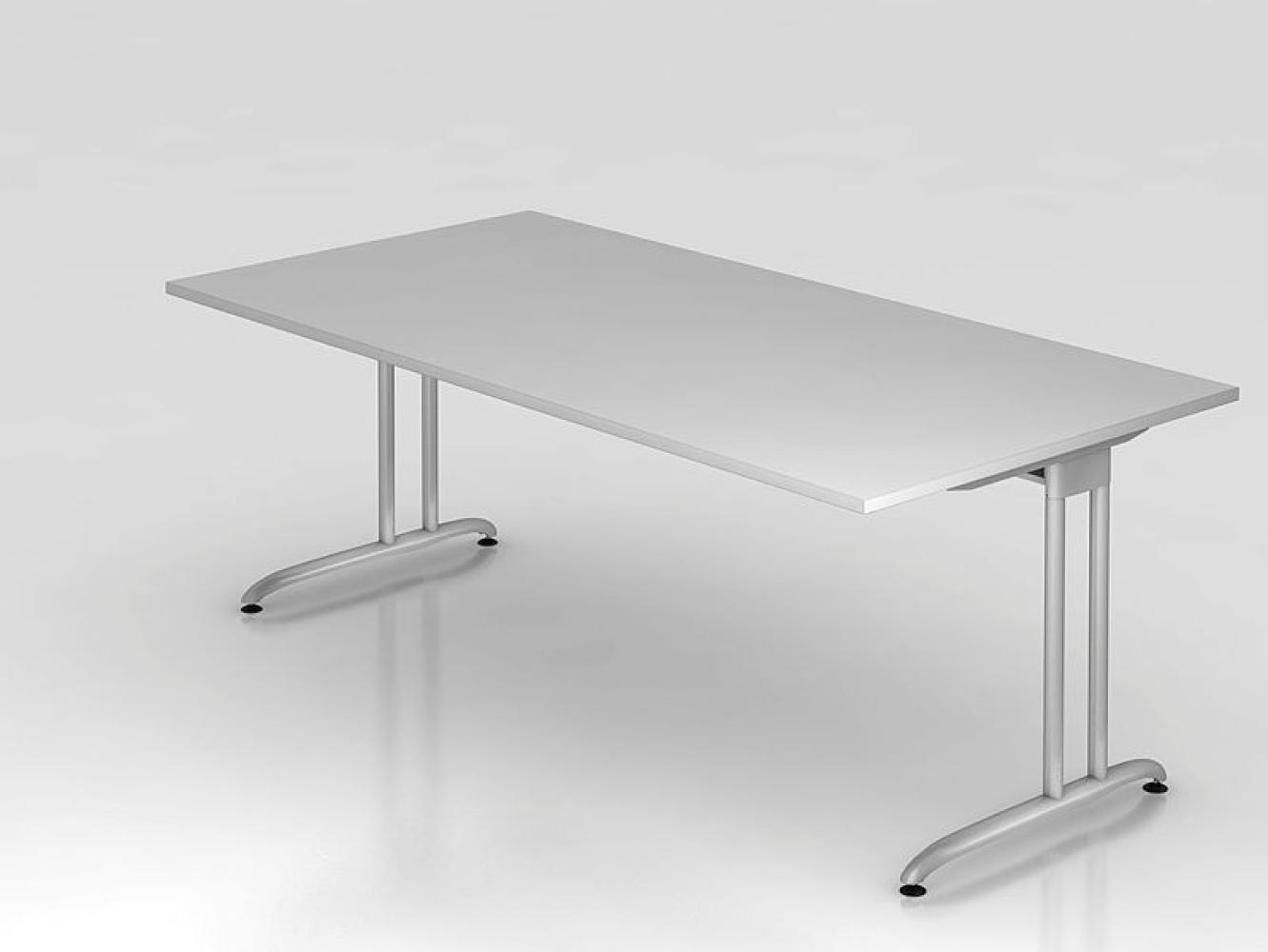 'BS2E' Schreibtisch C-Gestell 200x100cm Grau Bild 1