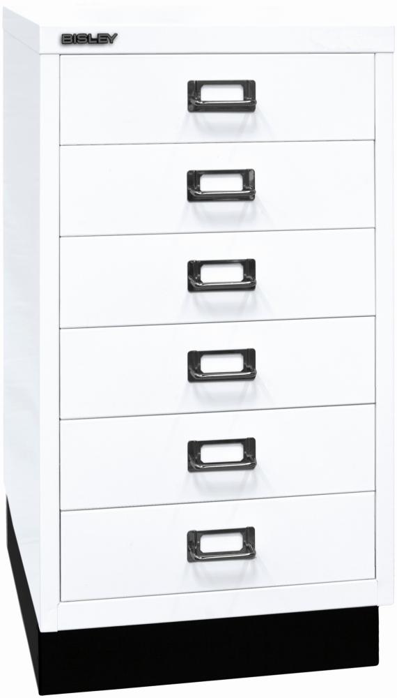 Bisley MultiDrawer™, 29er Serie mit Sockel, DIN A3, 6 Schubladen, Farbe verkehrsweiß Bild 1