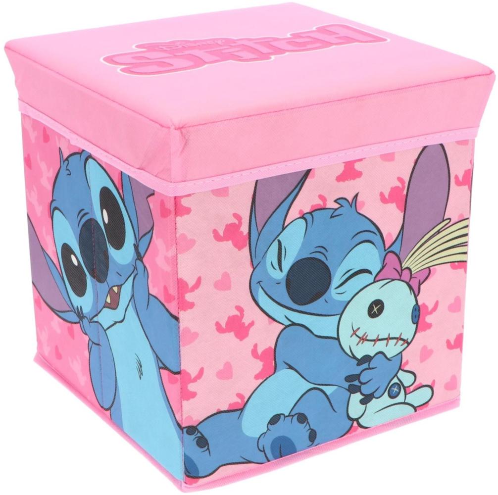 Lilo & Stitch Pinke zusammenklappbarer Aufbewahrungsbox Stuhl 30x30 cm für Zimmer Spielzeugbox Bild 1