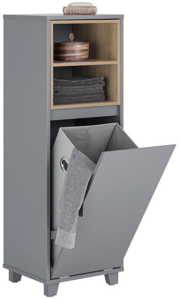 SoBuy Wäscheschrank BZR146 Badezimmerschrank mit Wäschesack Badschrank Wäschekorb Bild 1