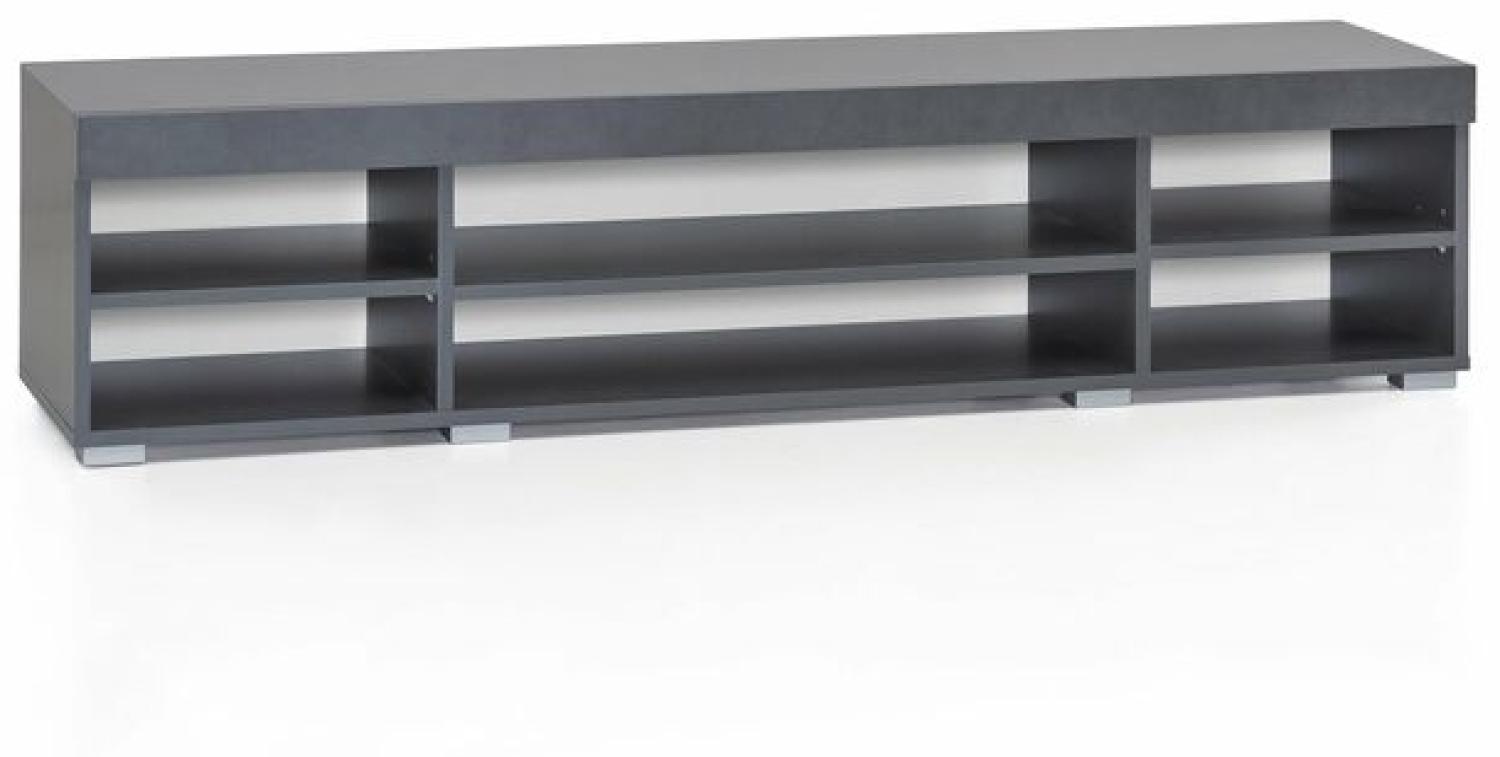 Wilmes Lowboard 140 cm breit mit 6 Fächern Korpus Graphit Dekor Melamin Bild 1