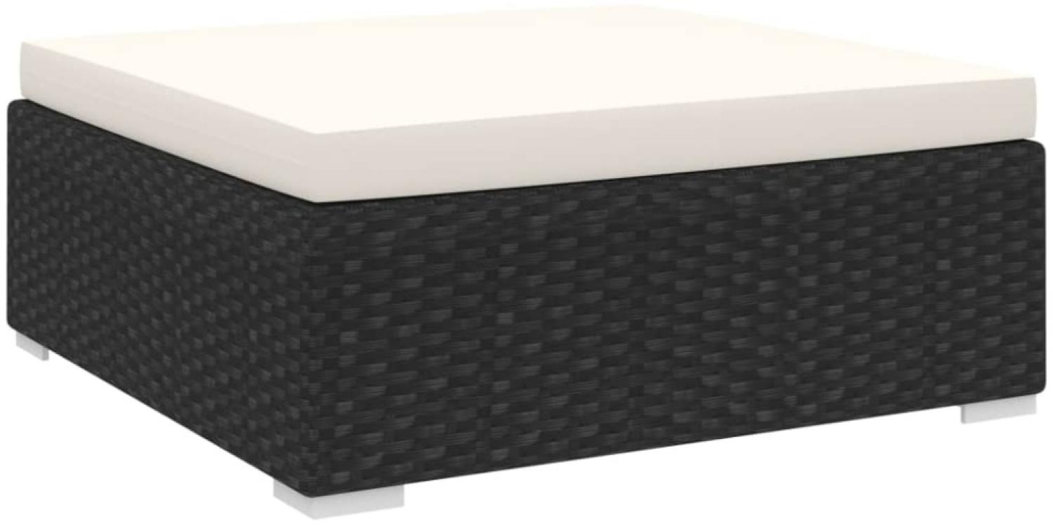 vidaXL Modular-Fußhocker 1 Stk. + Auflagen Poly Rattan Schwarz 46802 Bild 1