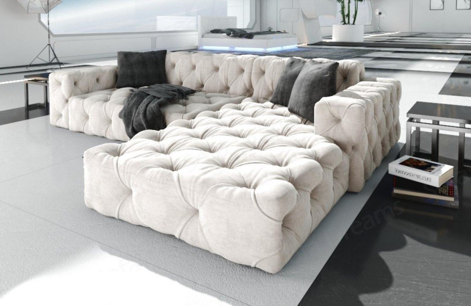 Sofa Dreams Ecksofa Polster Design Sofa Samtstoff Menorca L Form kurz Stoffsofa, Loungesofa Bild 1