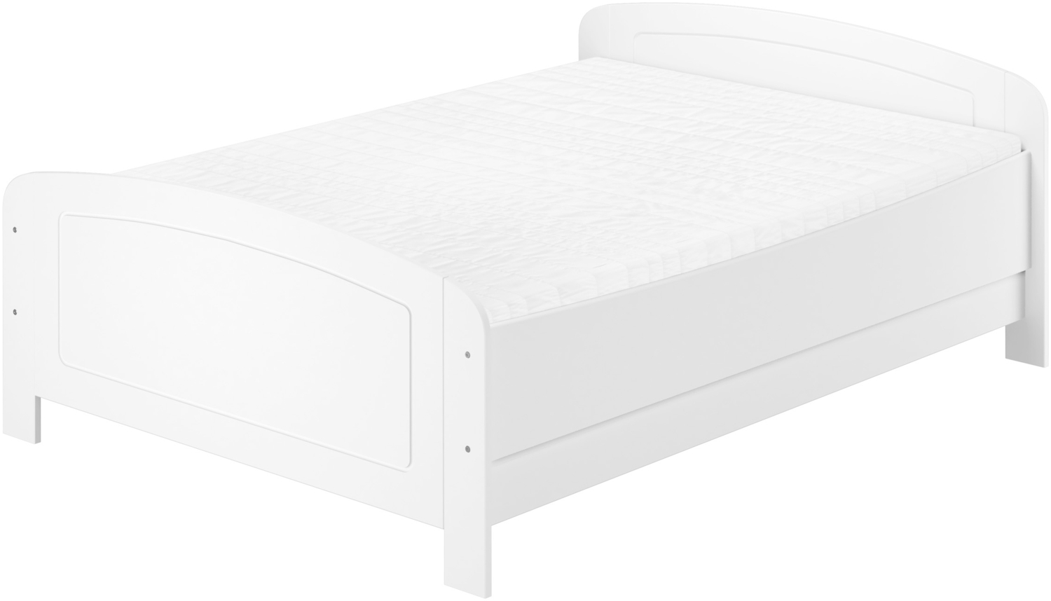 Weißes Holzbett Seniorenbett extra hoch 160 x 200 Zubehör wählbar V-60.44W-16Federholzrahmen und Matratze inkl. Bild 1