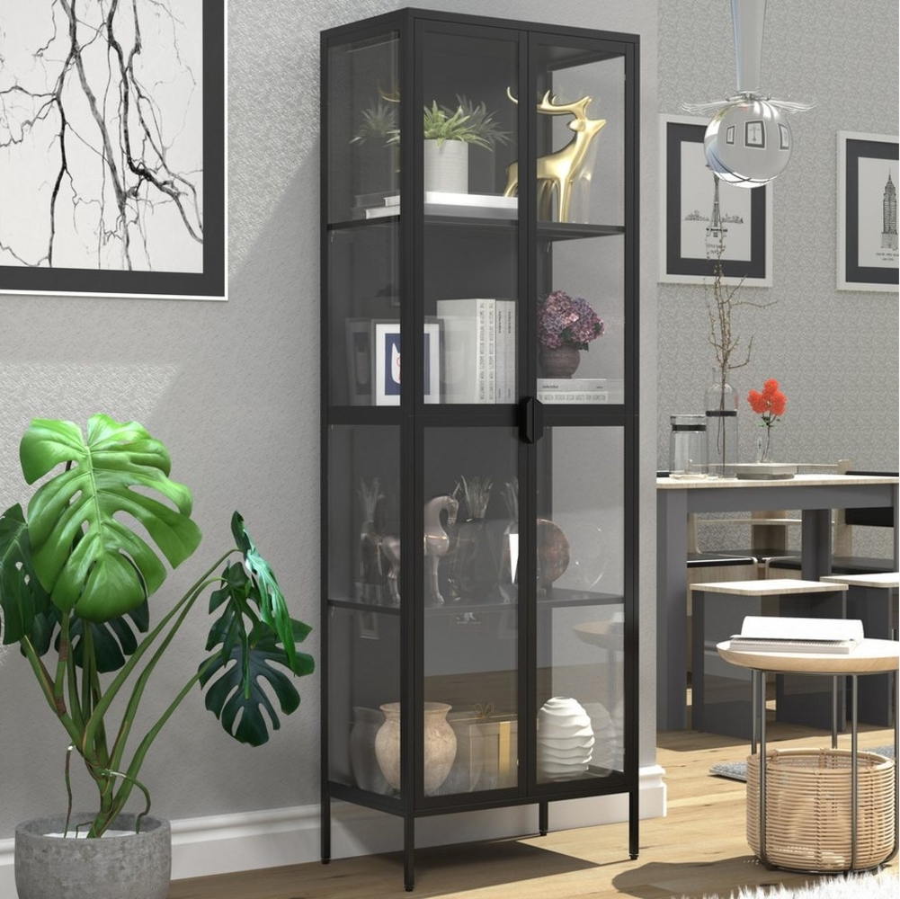 VCM Standvitrine Stahl Standvitrine Vitrine Schaukasten Floka XXL Bild 1