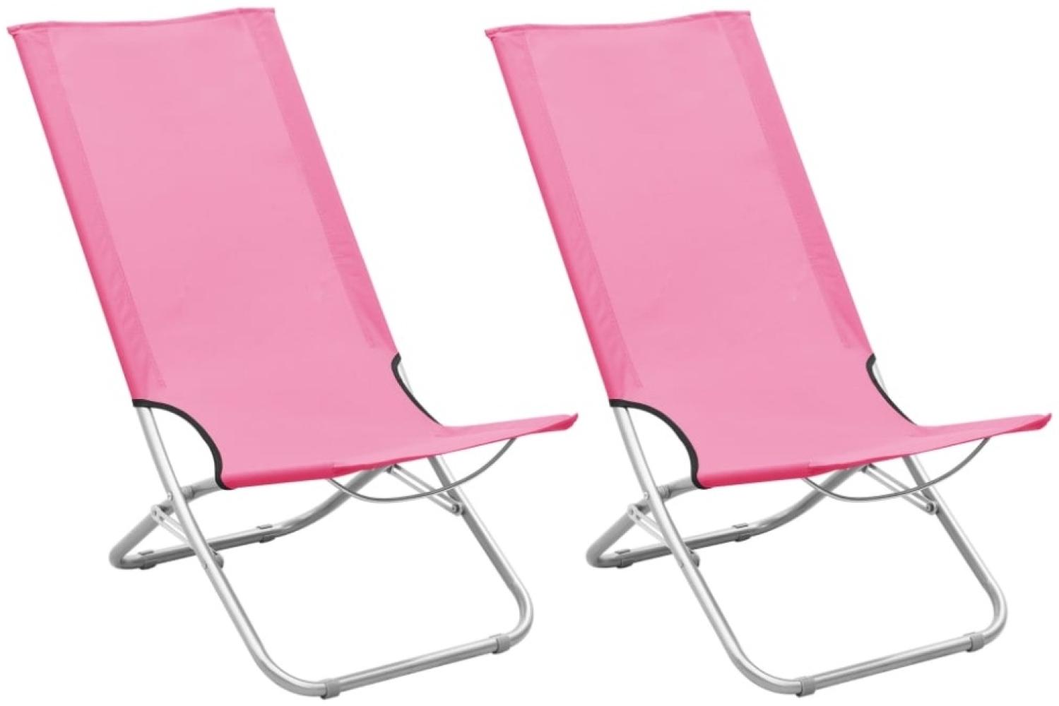 vidaXL Klappbare Strandstühle 2 Stk. Rosa Stoff 310381 Bild 1