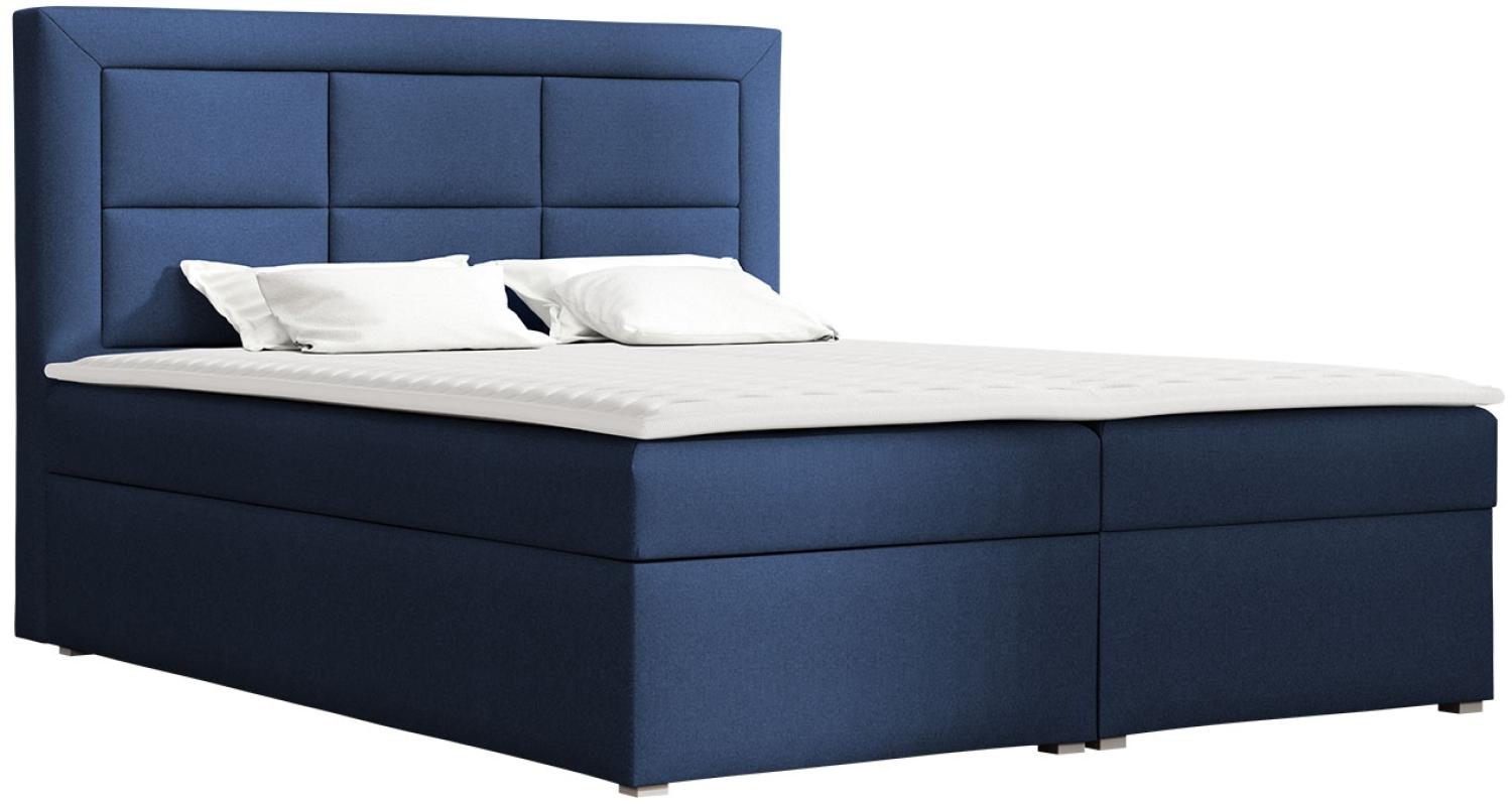 Boxspringbett Classic Box, Blaublau, 160x200 cm Bild 1