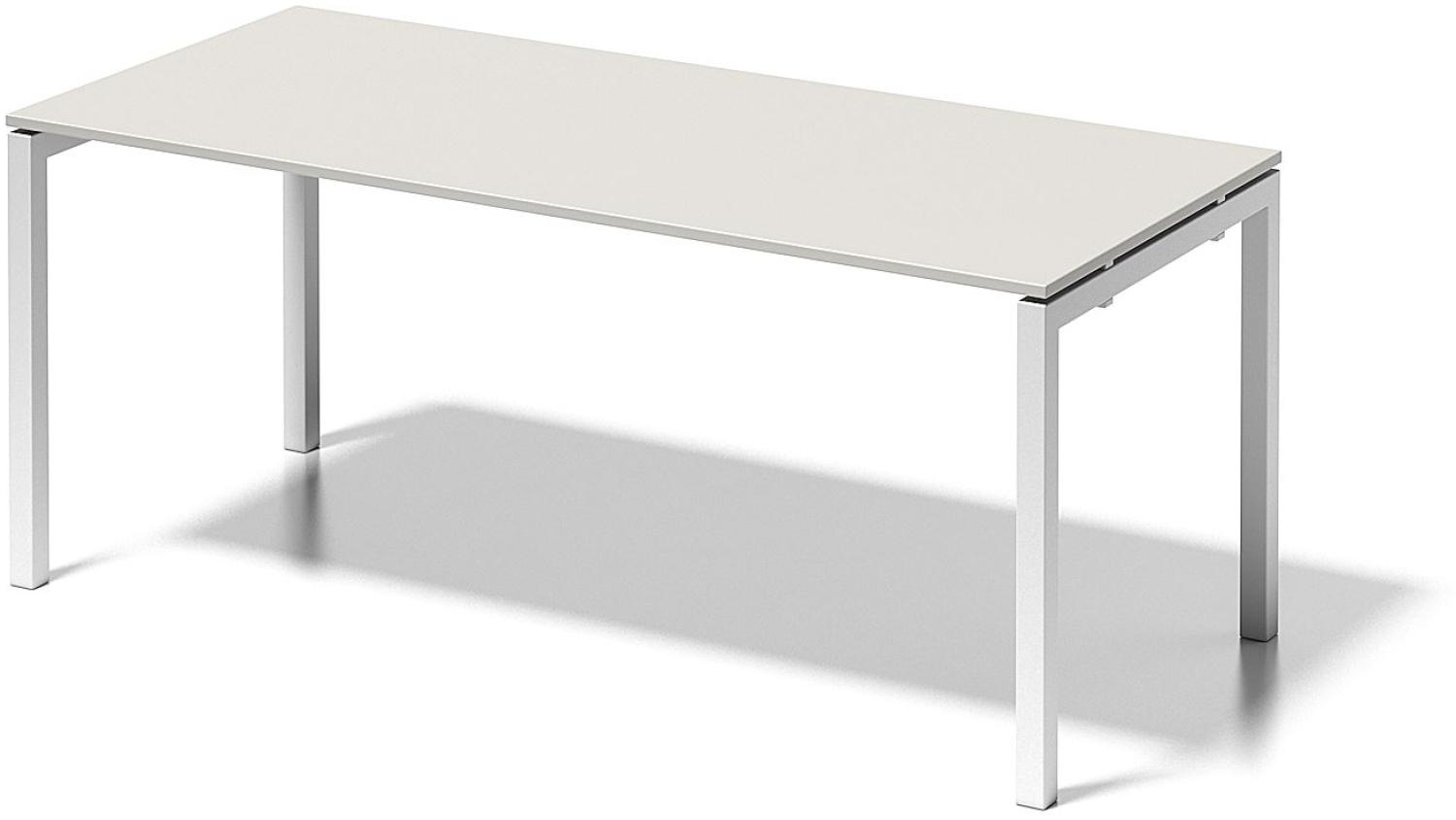 Cito Schreibtisch, 740 mm höhenfixes U-Gestell, H 19 x B 1800 x T 800 mm, Dekor grauweiß, Gestell verkehrsweiß Bild 1